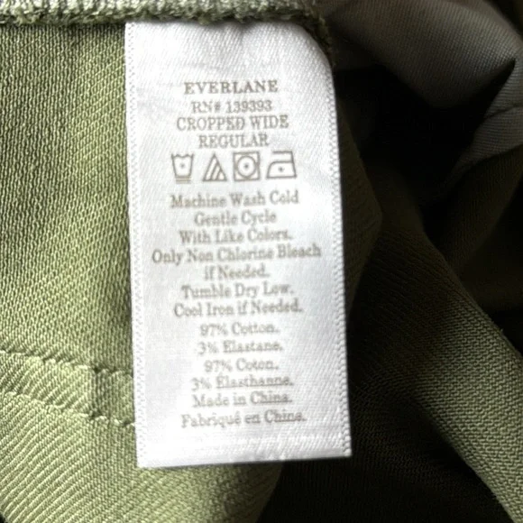 Everlane Women's Wide-Leg Pants in Olive Green - Picture 9 of 9